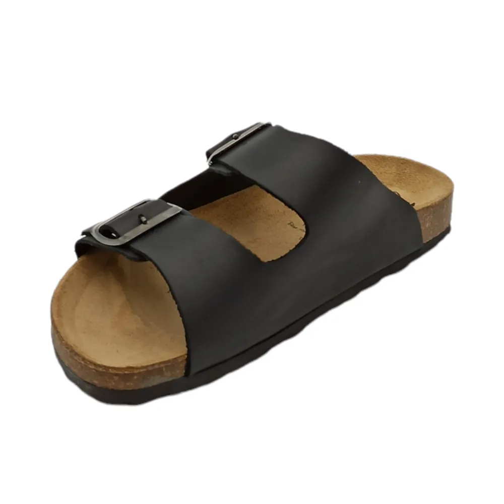 Ciabatta donna doppia fibbia in nabuk Easy n Rose 1718D RUST nero