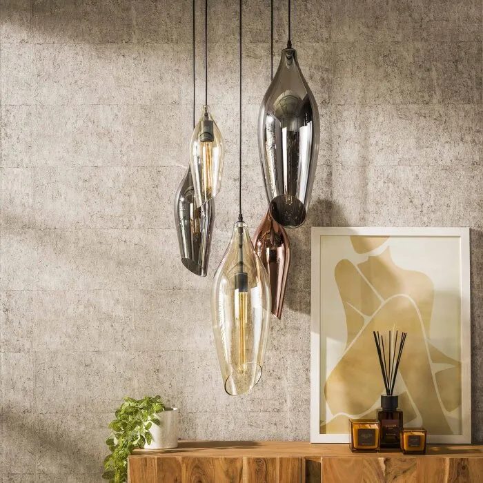 Cocoon Lampada a sospensione Nero, 5-Luci