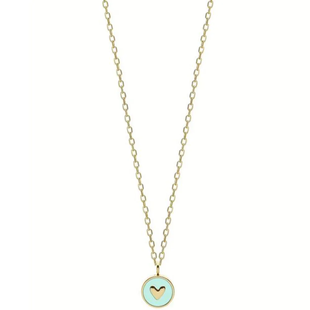 Collana Donna Acciaio Gold Cuore smalto Azzurro Liu Jo Luxury
