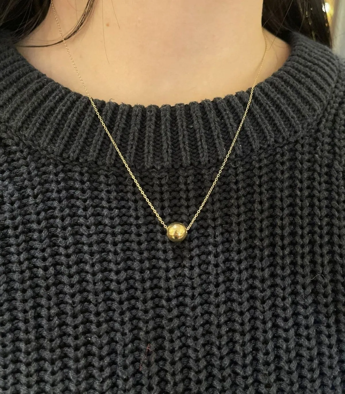 Collana Raggi in Oro Giallo 9kt con Sfera Centrale