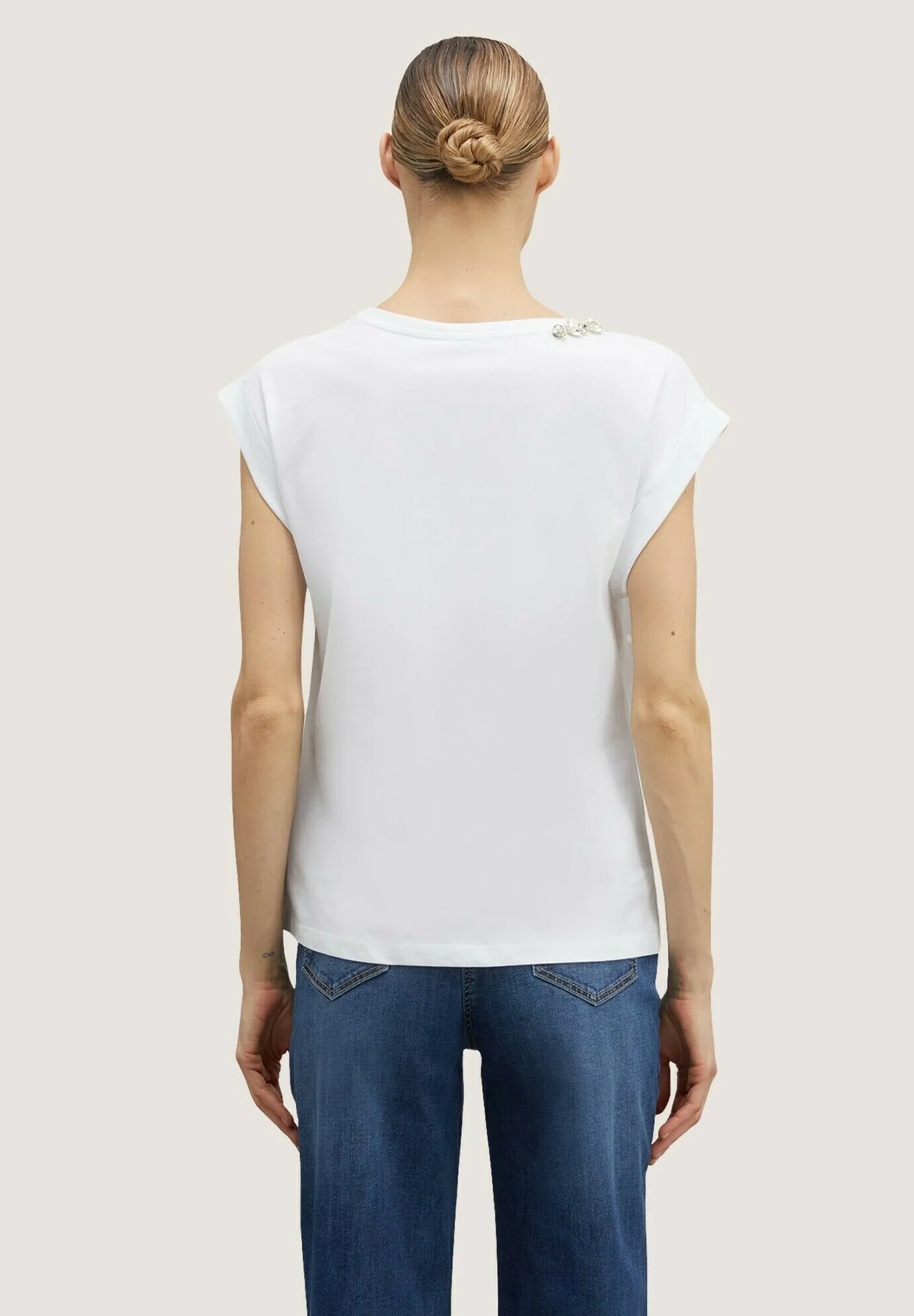 CON RICAMO DI PIETRE - T-shirt con stampa