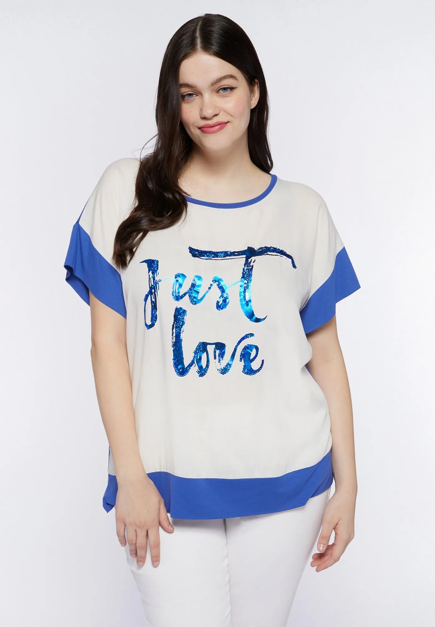 CON SCRITTA RICAMATA - T-shirt con stampa