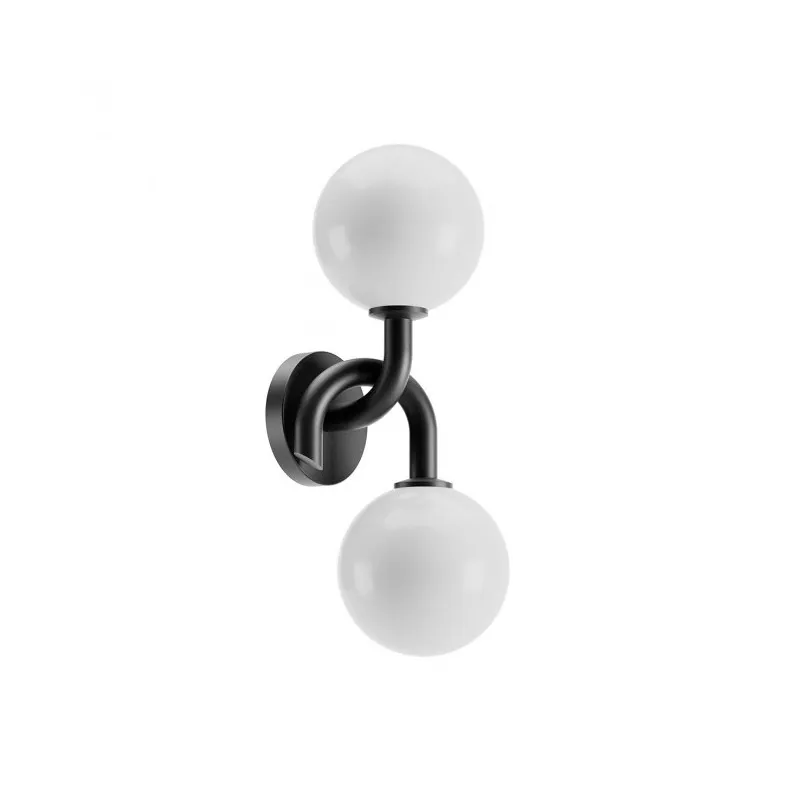 Confusio 2 luci lampada da parete struttura in metallo e diffusore in vetro 28W E14