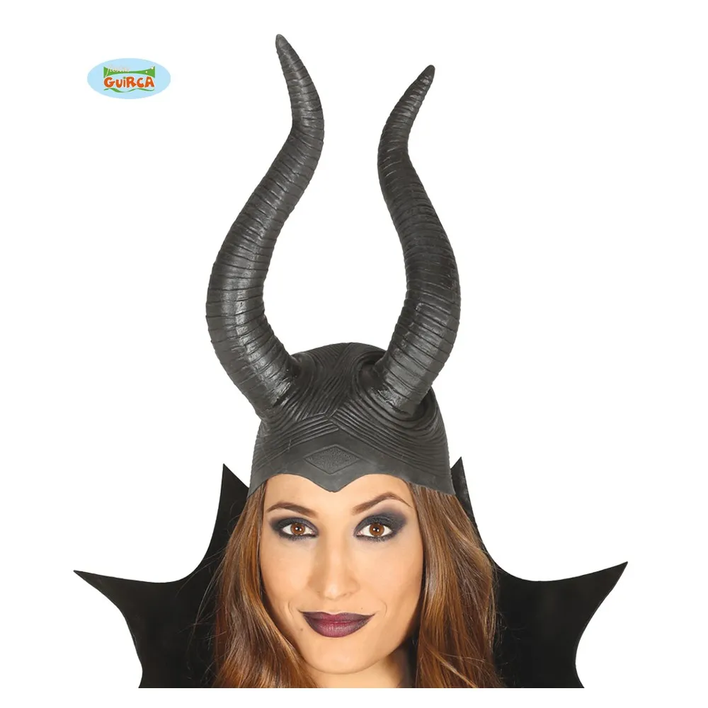 Copricapo nero con Corna Nere da adulto per Halloween e per feste