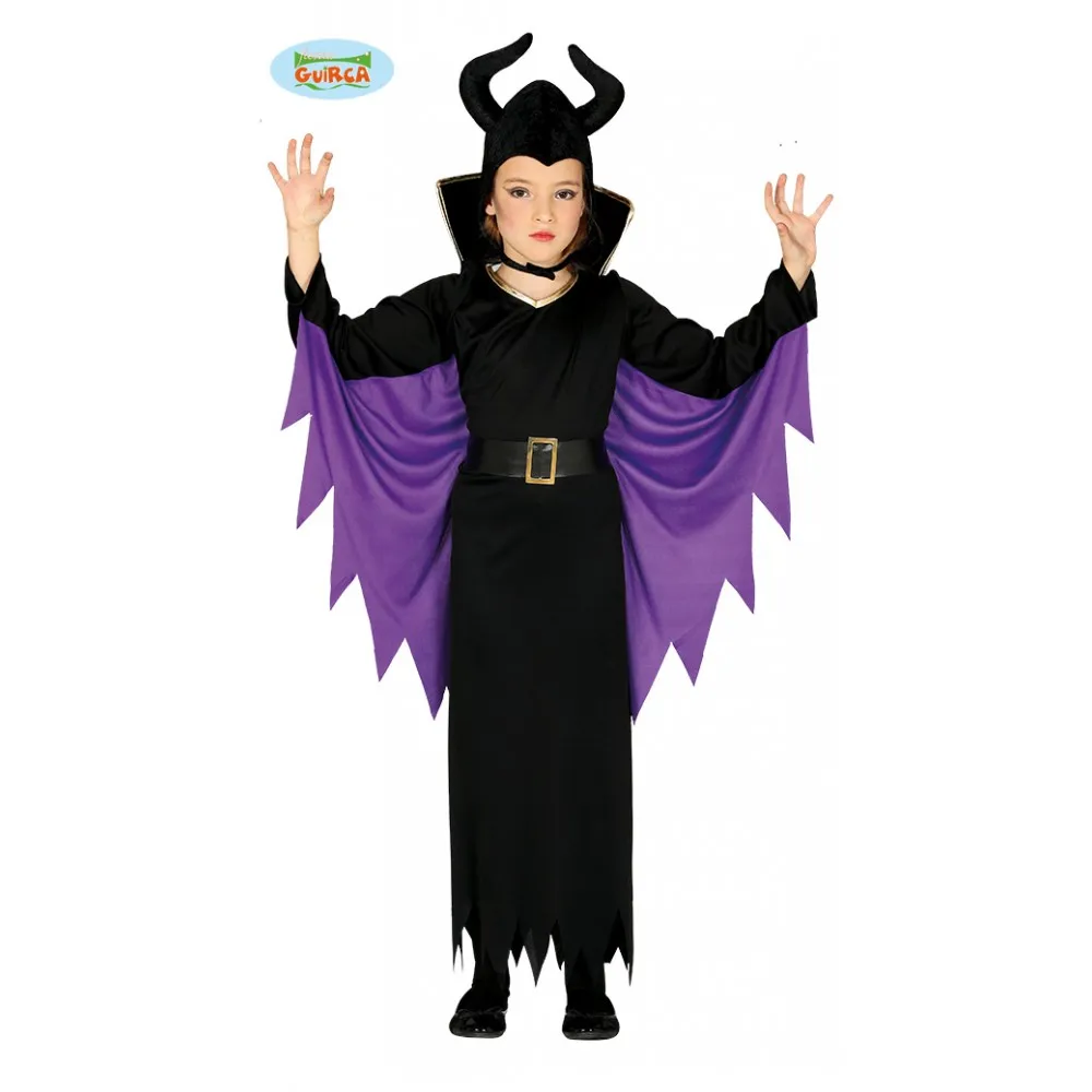 Costume Bambina Malefica Maleficent La Bella Addormentata Nel Bosco 3/4 Anni Carnevale Halloween