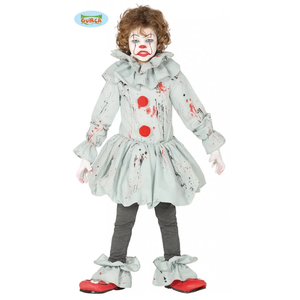 Costume Bambino Pagliaccio Clown Assassino Killer IT Horror Halloween 10/12 Anni