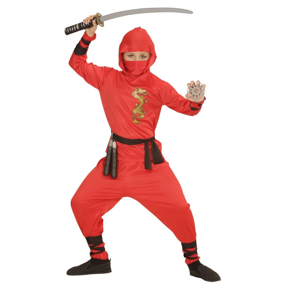 Costume da Ninja Rosso da bambino per Halloween e Carnevale, 11-13 anni
