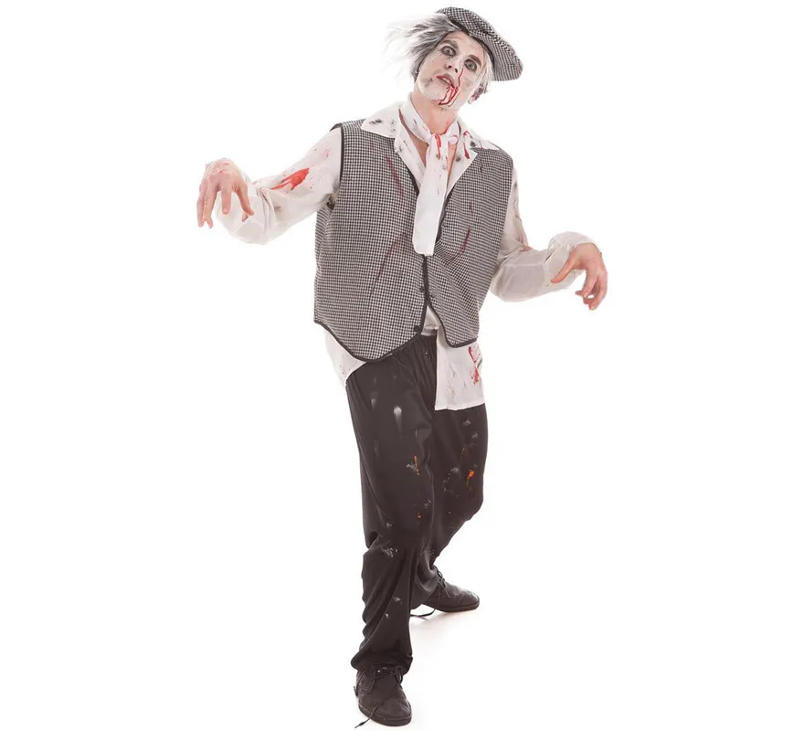 Costume da zombi Chulapo con trucco di Halloween per uomo