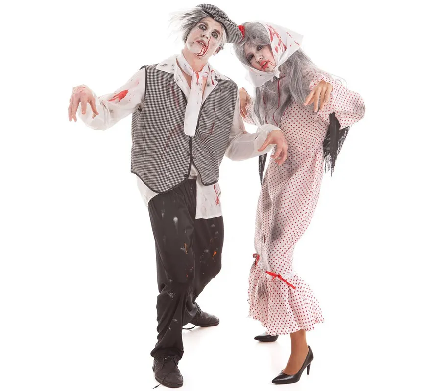 Costume da zombi Chulapo con trucco di Halloween per uomo