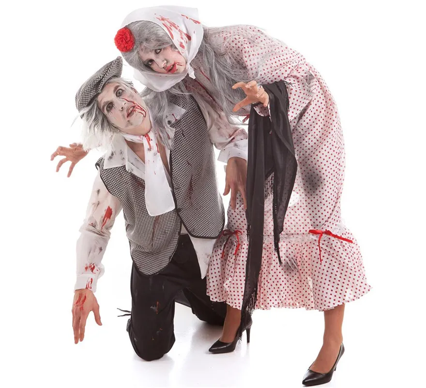 Costume da zombi Chulapo con trucco di Halloween per uomo