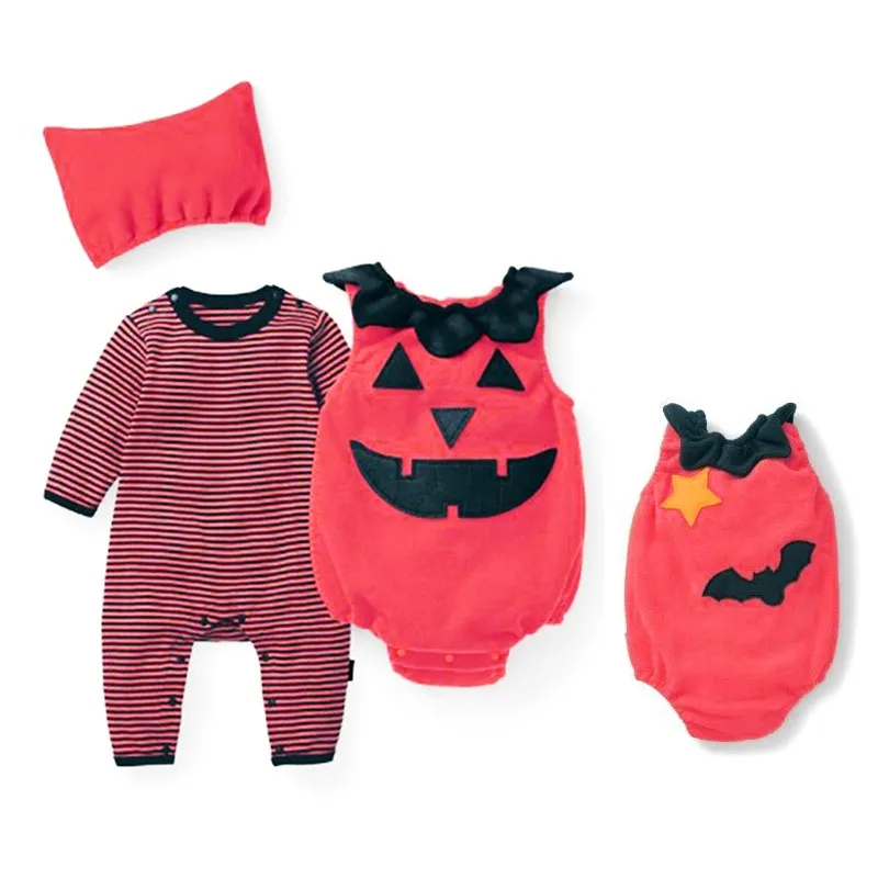 Costume/tutina 3 pz di Halloween per bambino 0-24 mesi