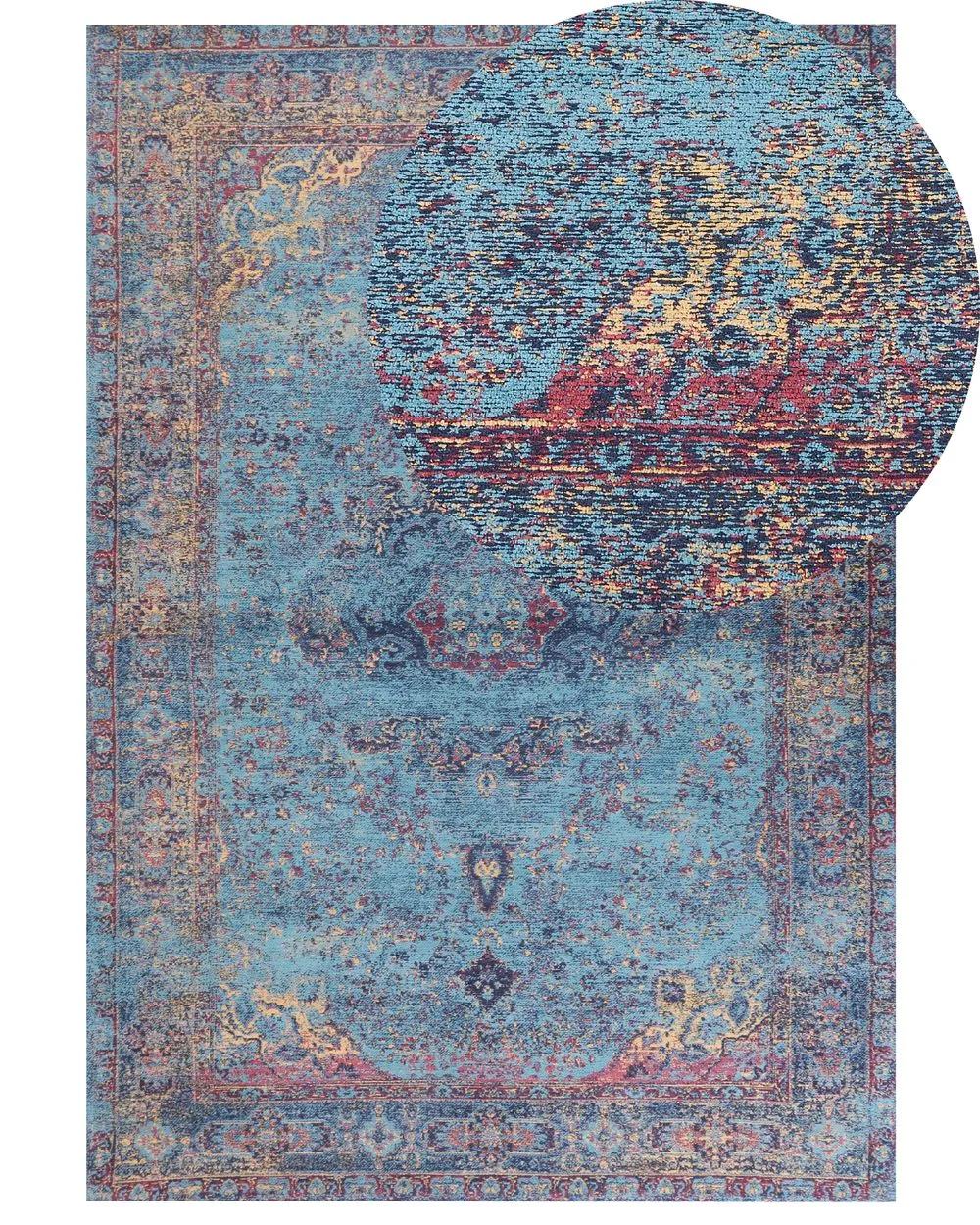 Cotton Area Rug 160 x 230 cm Blue KANSU