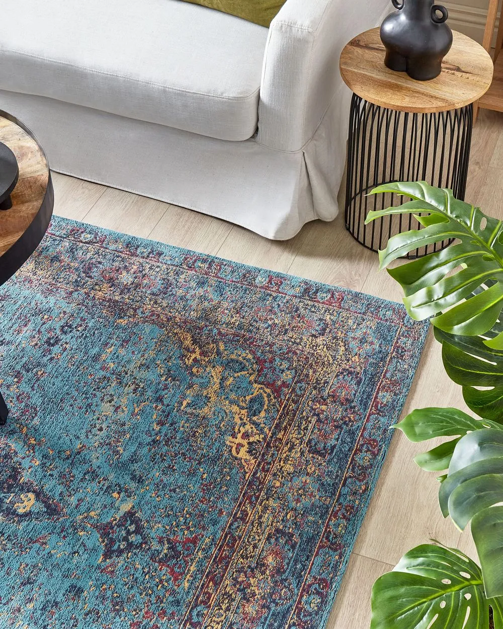 Cotton Area Rug 160 x 230 cm Blue KANSU