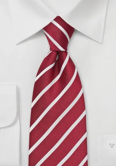 Cravatta business righe rosso ciliegia