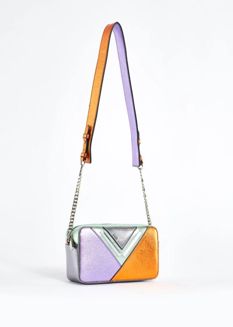 Crossbody con motivo laminato