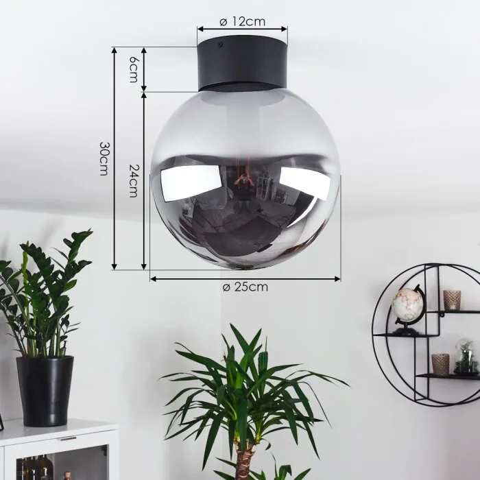 Cumuato Plafoniera Nero, 1-Luce