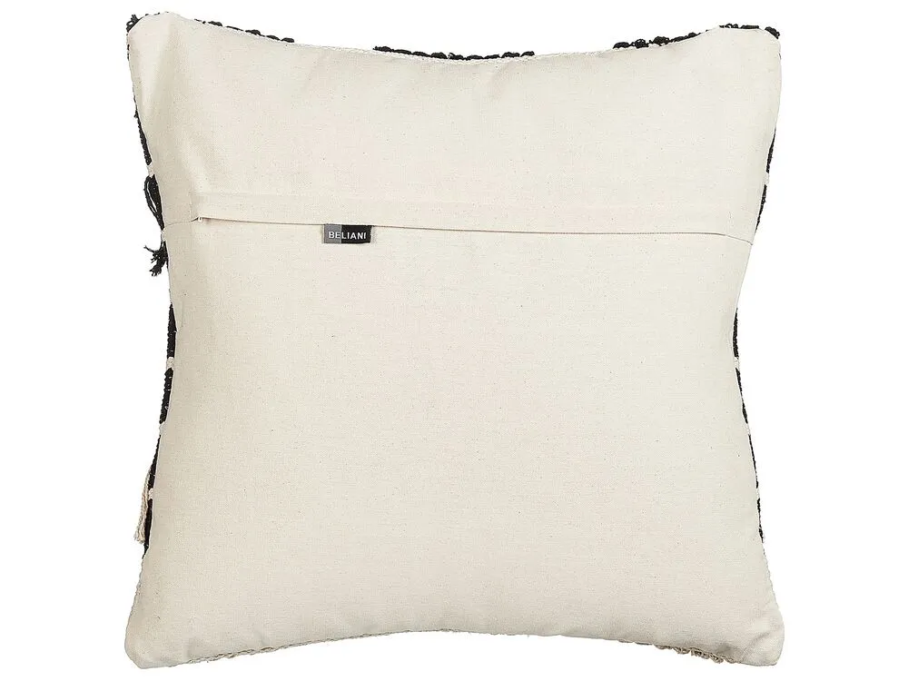 Cuscino decorativo CHITTOOR Cotone 50 x 50 cm Nero Trama geometrica