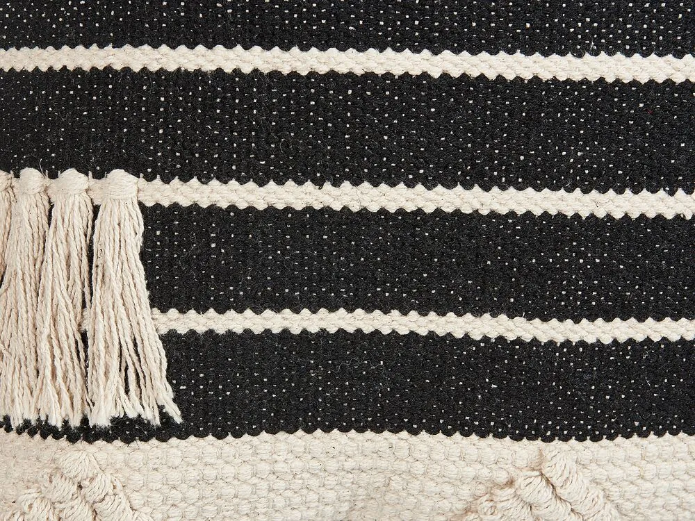 Cuscino decorativo CHITTOOR Cotone 50 x 50 cm Nero Trama geometrica