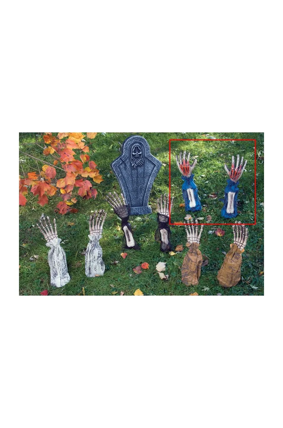Decorazione Halloween da giardino mani scheletro che escono da terra Zombie