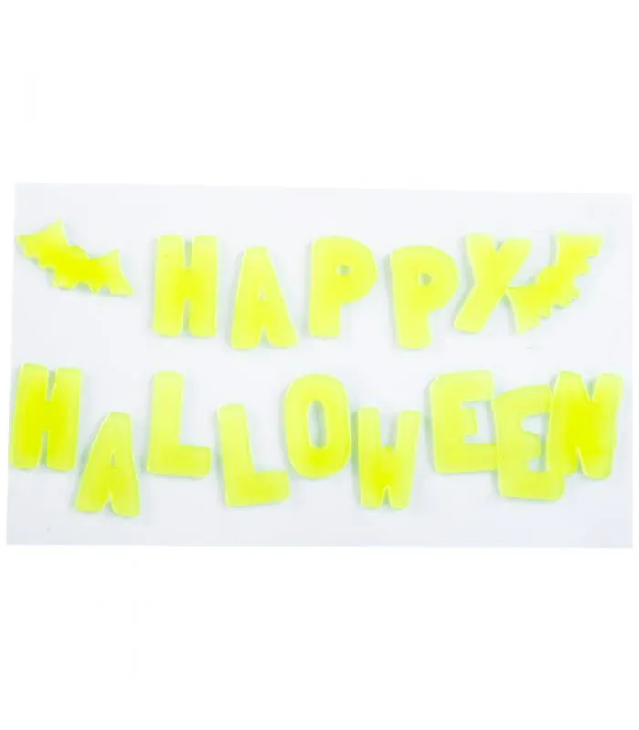 Decorazione HAPPY HALLOWEEN in gel G.I.D. h. lettera cm. 4 ca.