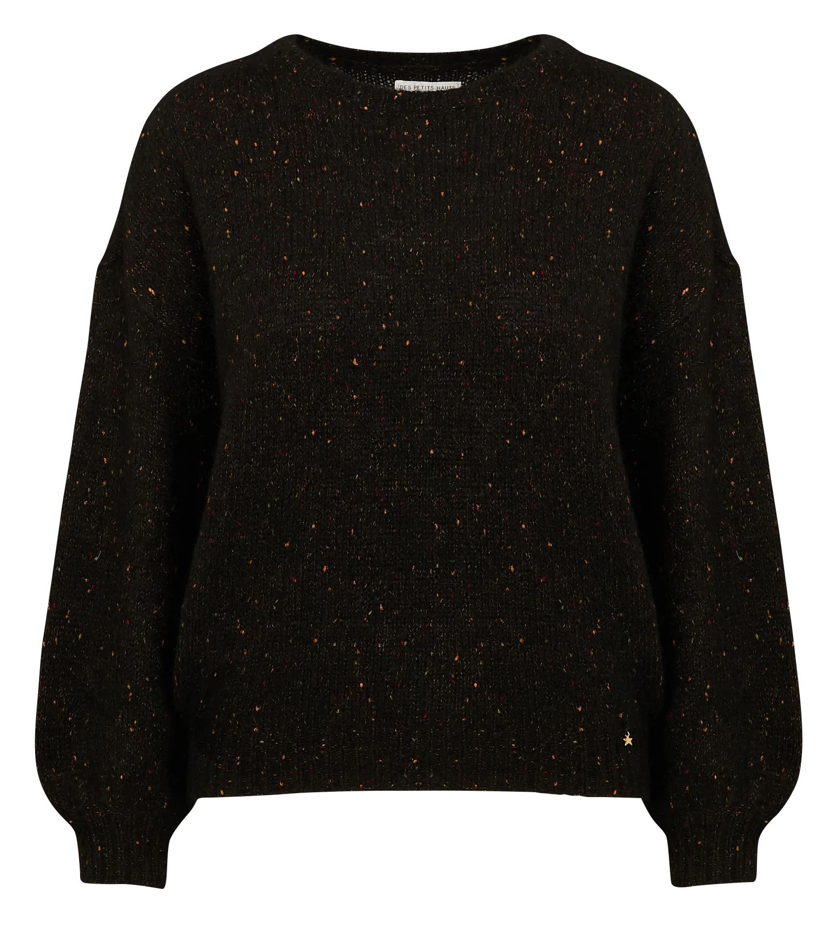  DES PETITS HAUTS   CESAR - Abito con stampa leopardata in misto lana | Nero