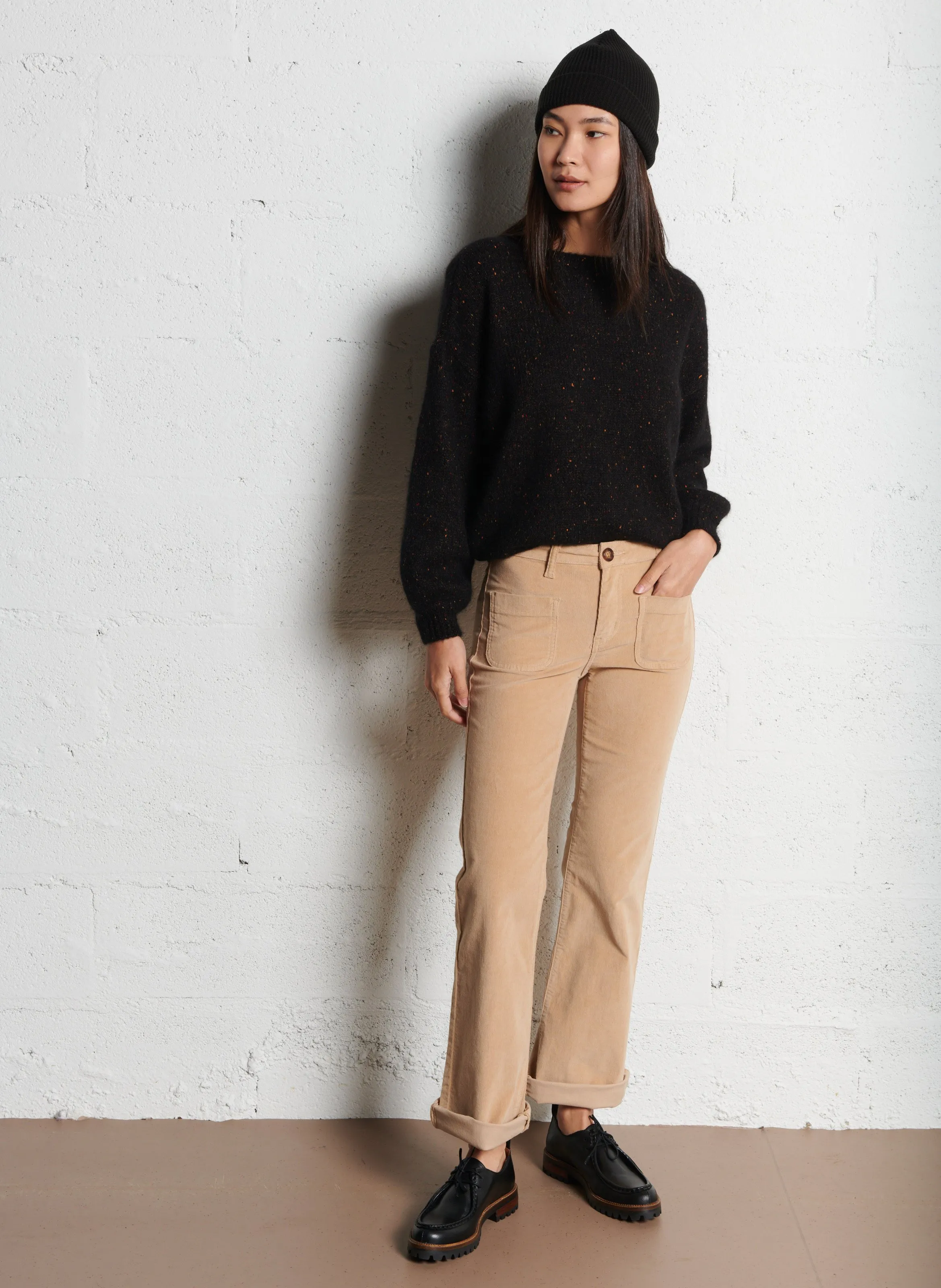  DES PETITS HAUTS   CESAR - Abito con stampa leopardata in misto lana | Nero
