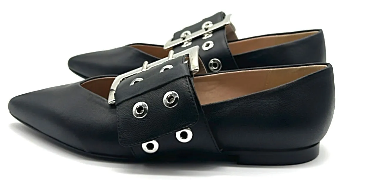 Divine Follie - Ballerina black con maxi fibbia in metallo