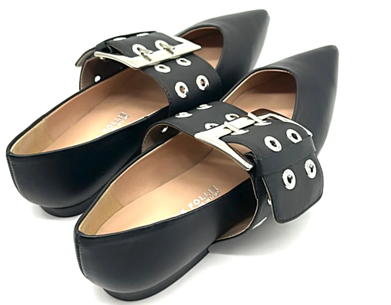 Divine Follie - Ballerina black con maxi fibbia in metallo