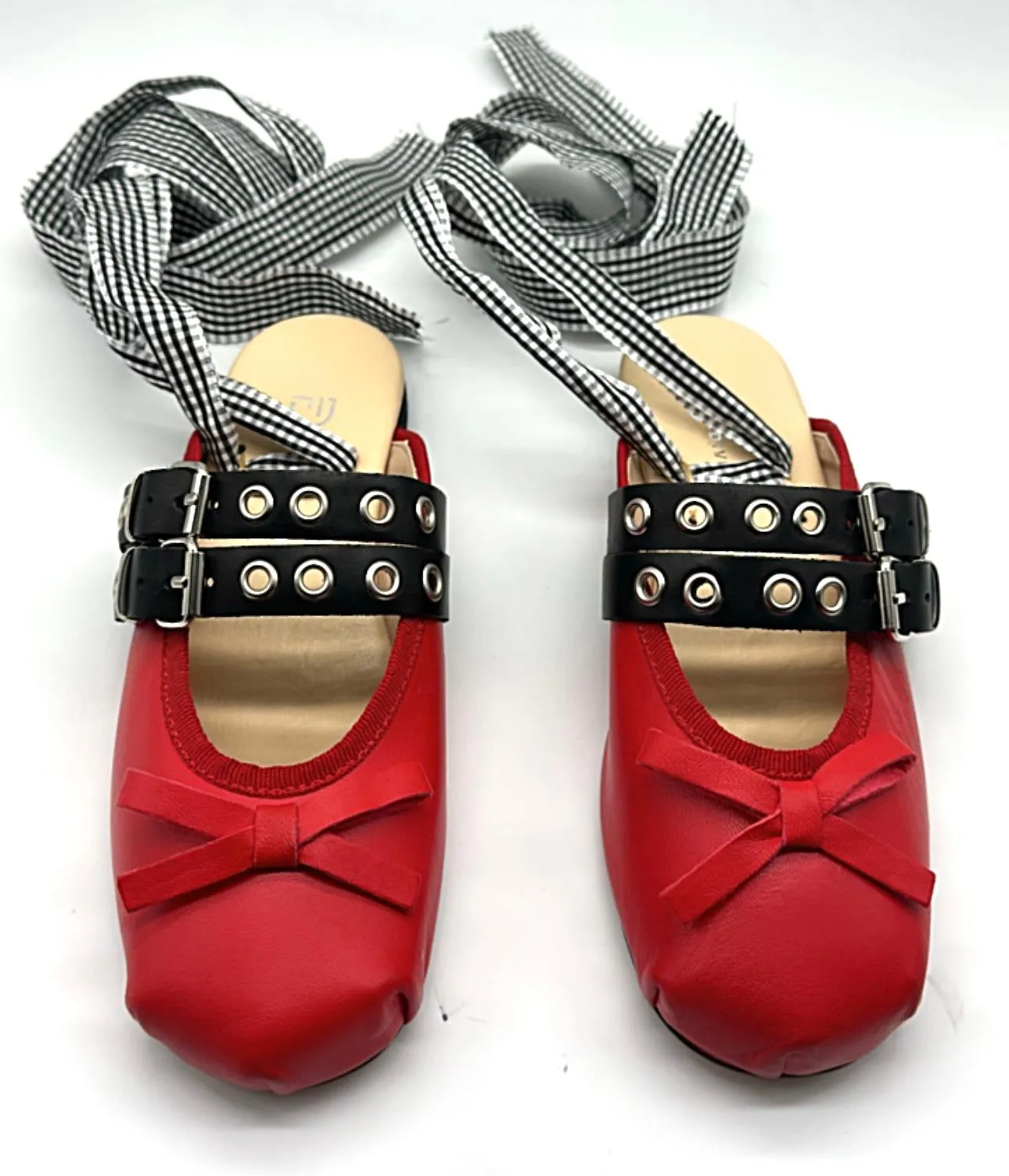 Divine Follie - Ballerina Flat alla schiava Red nastro Vichy