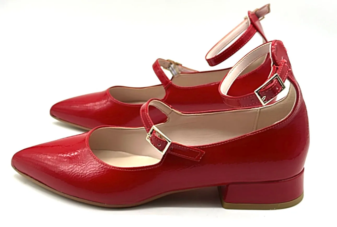 Divine Follie - Ballerina in vernice con tacco rossa
