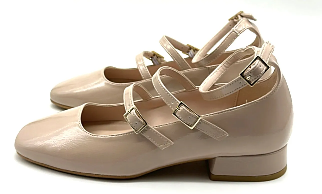 Divine follie - Ballerine con tacco in pelle nude