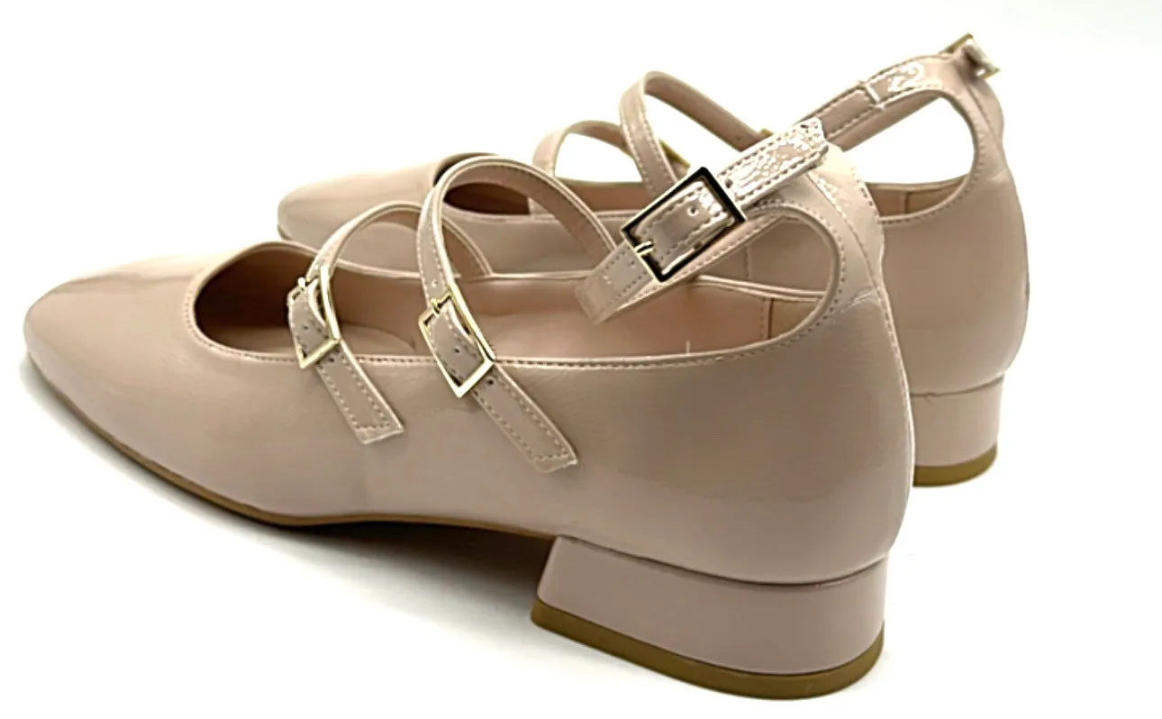 Divine follie - Ballerine con tacco in pelle nude