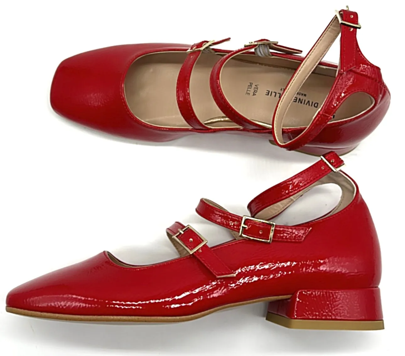 Divine follie - Ballerine con tacco in pelle rossa
