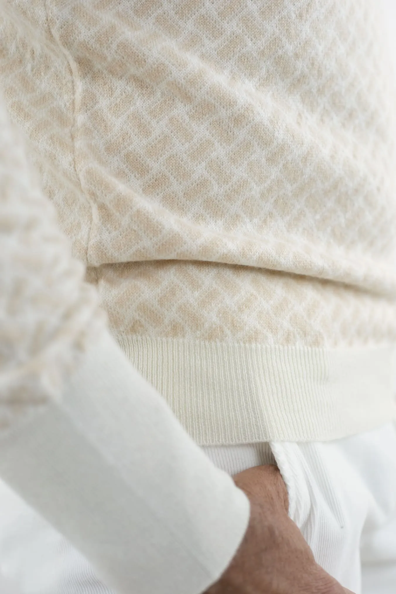 DRUMOHR Girocollo Jacquard Cashmere Beige Chiaro