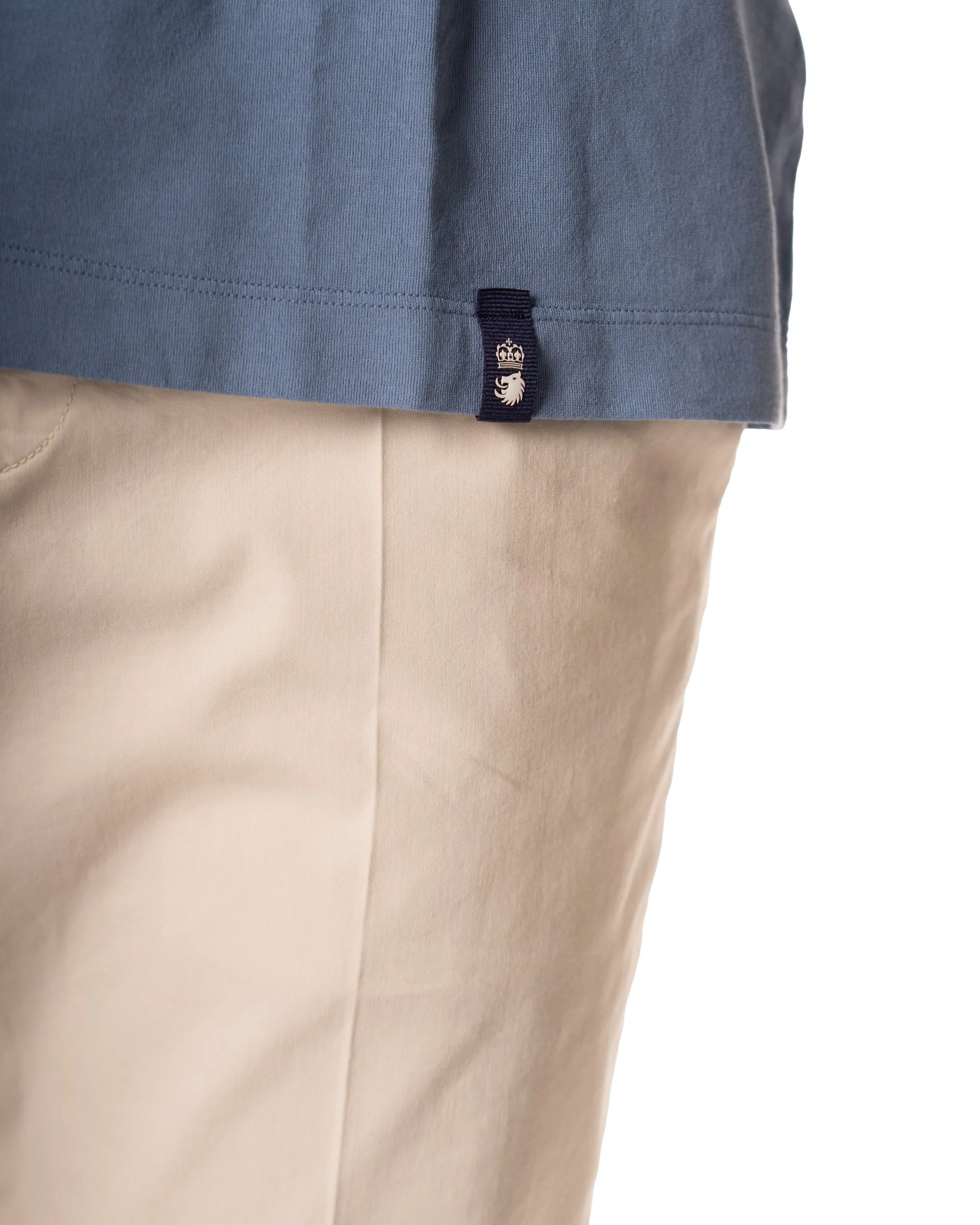 DRUMOHR Polo crepe color azzurro