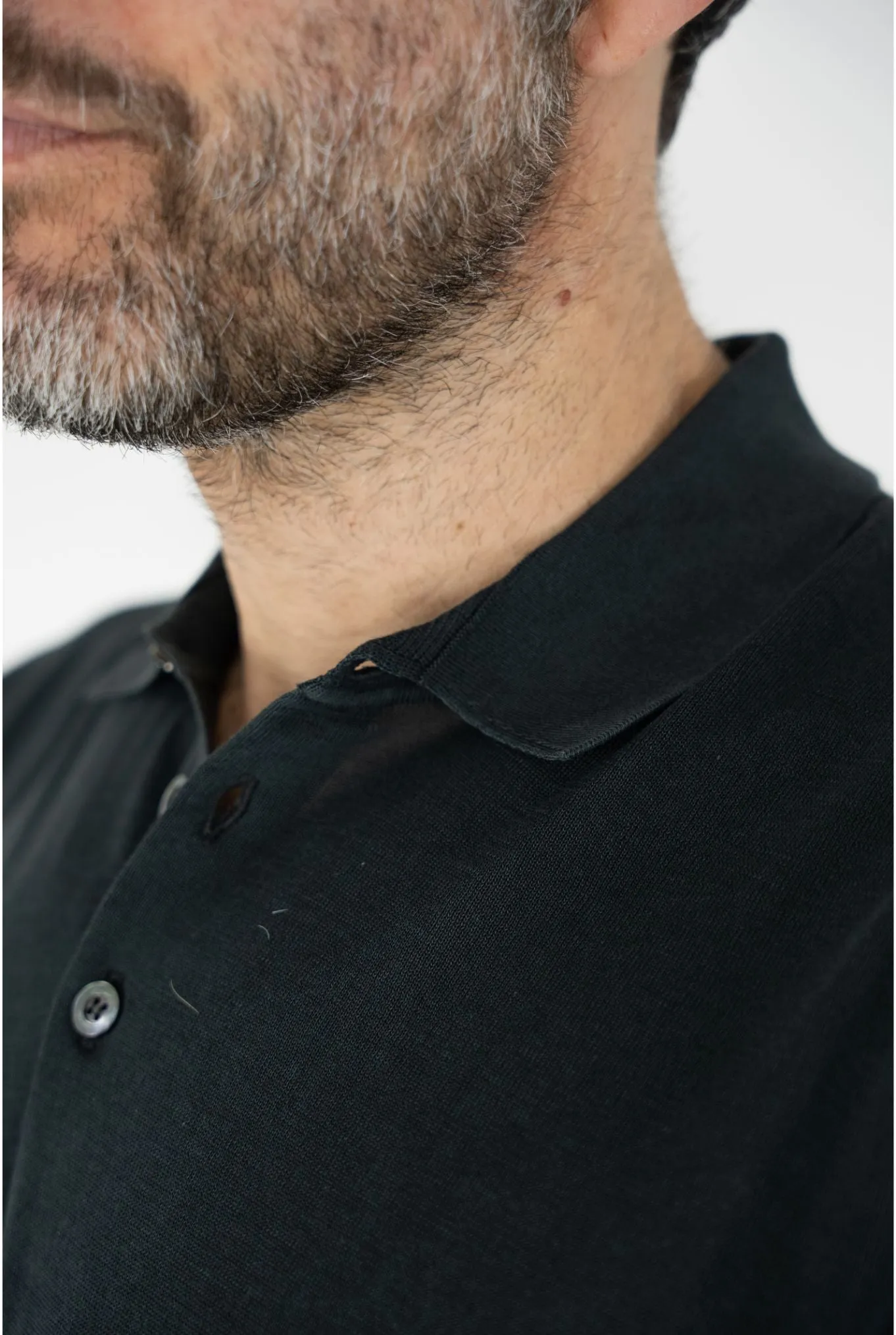 DRUMOHR Polo Maniche Corte Cotone Crêpe Nero
