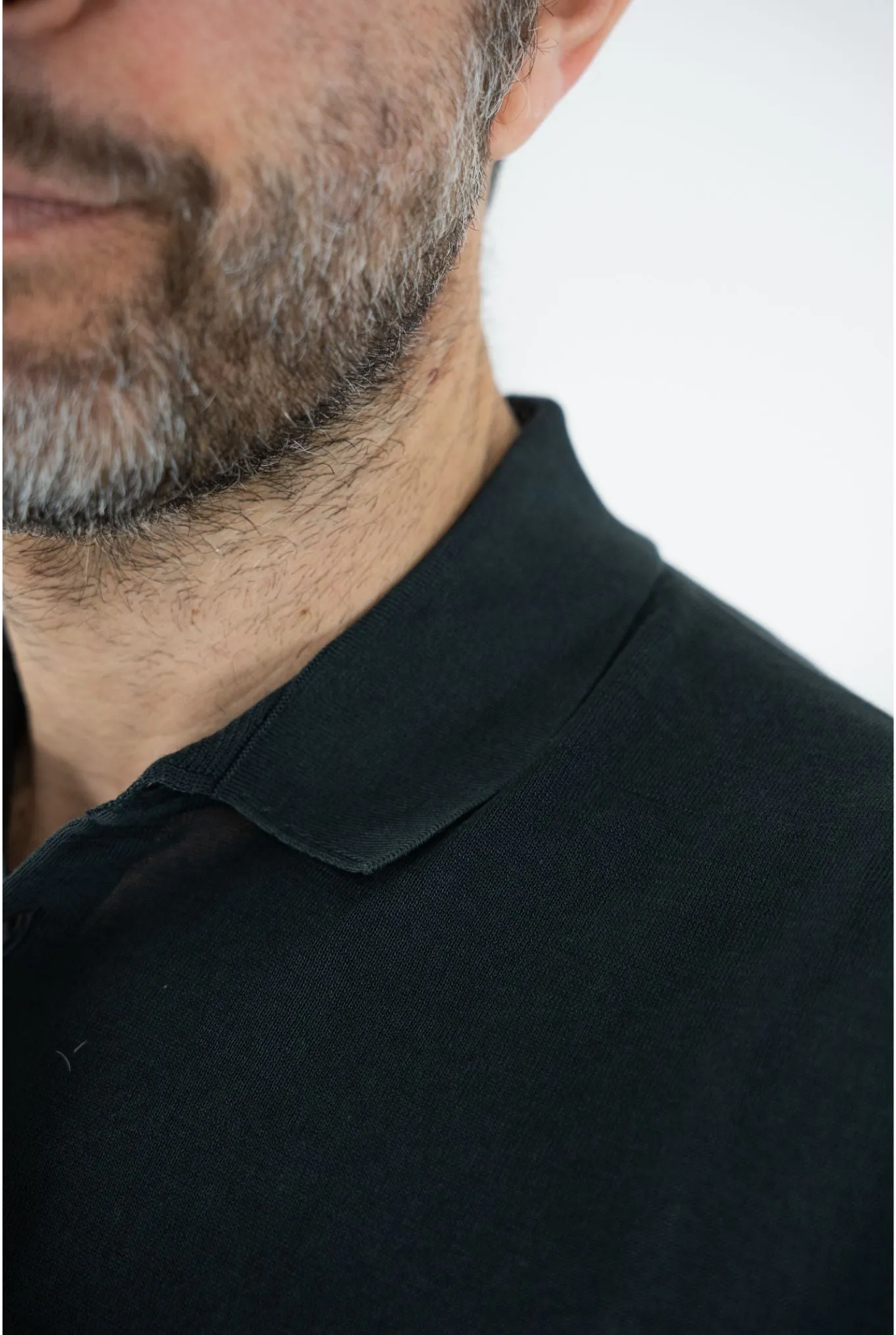 DRUMOHR Polo Maniche Corte Cotone Crêpe Nero