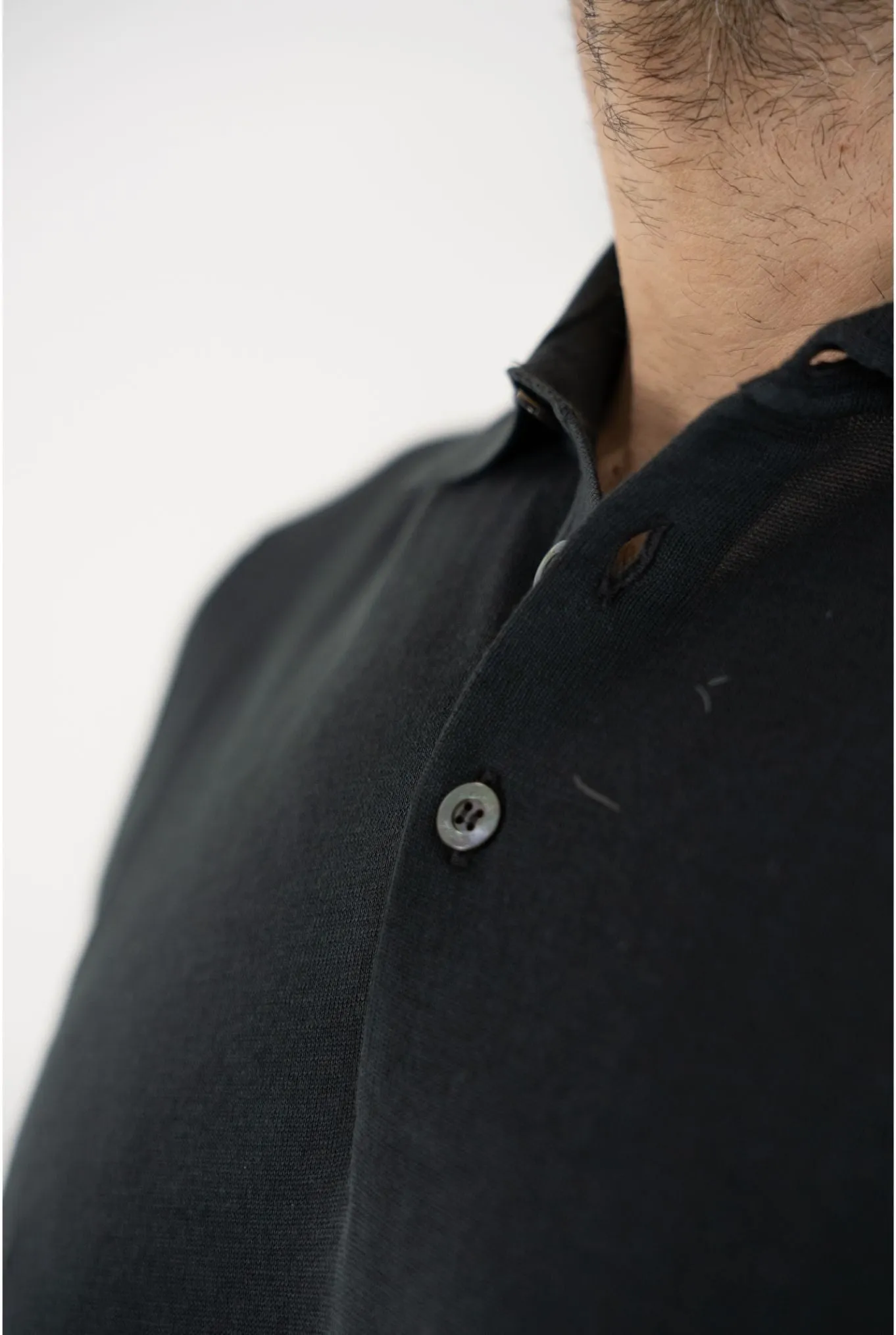 DRUMOHR Polo Maniche Corte Cotone Crêpe Nero
