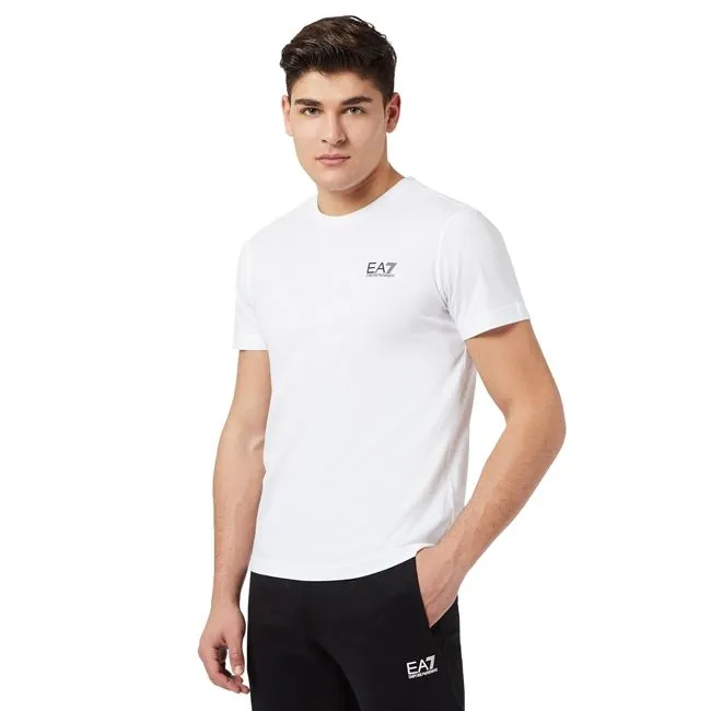 Ea7 T-Shirt Small Logo Uomo Bianco