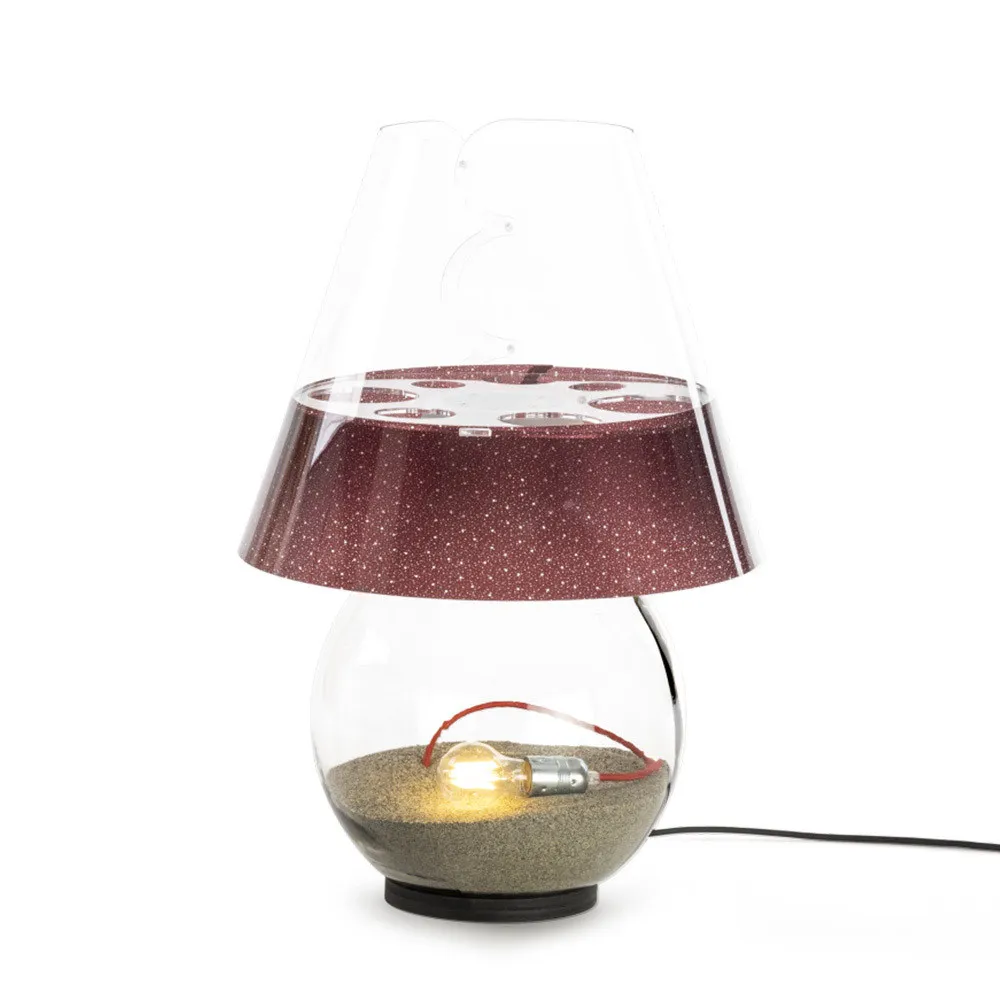 Emporium  Lampada da terra piccola corpo in vetro e diffusore in plexiglass con 1 luce Bonbonne - 70W