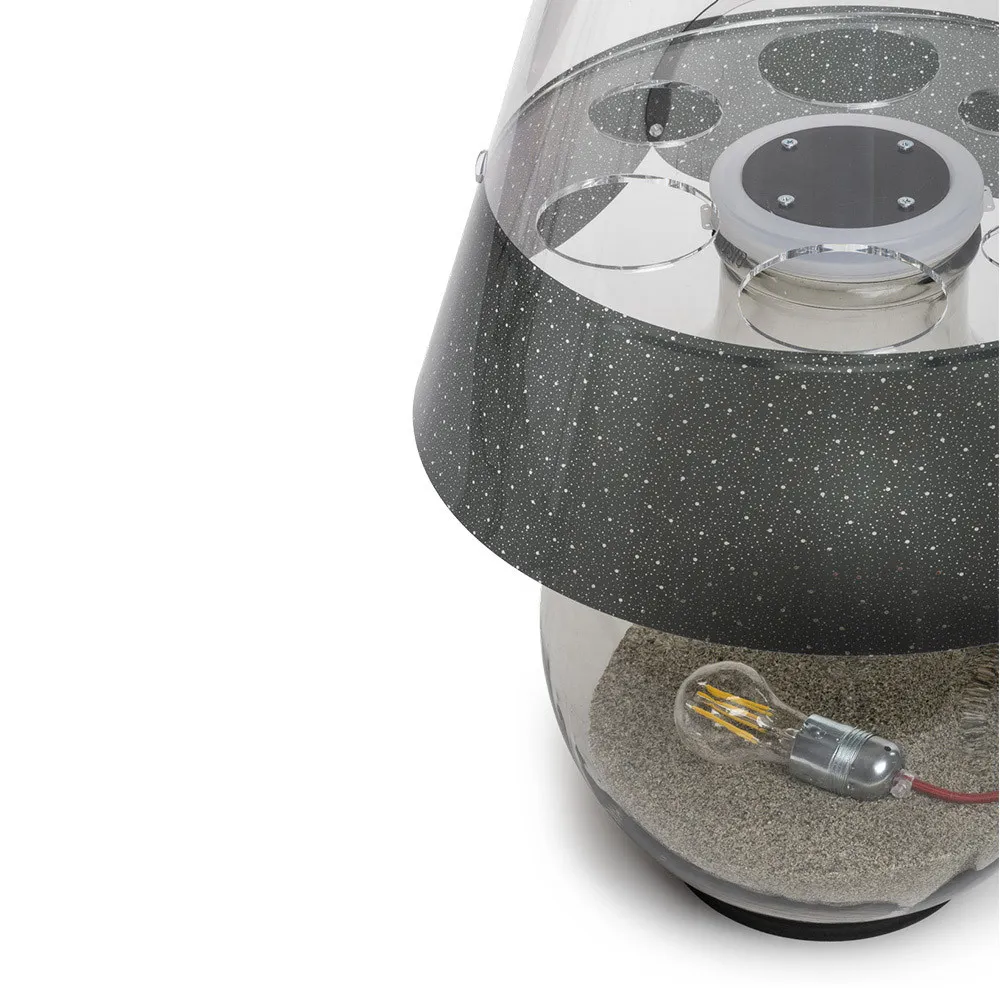 Emporium  Lampada da terra piccola corpo in vetro e diffusore in plexiglass con 1 luce Bonbonne - 70W
