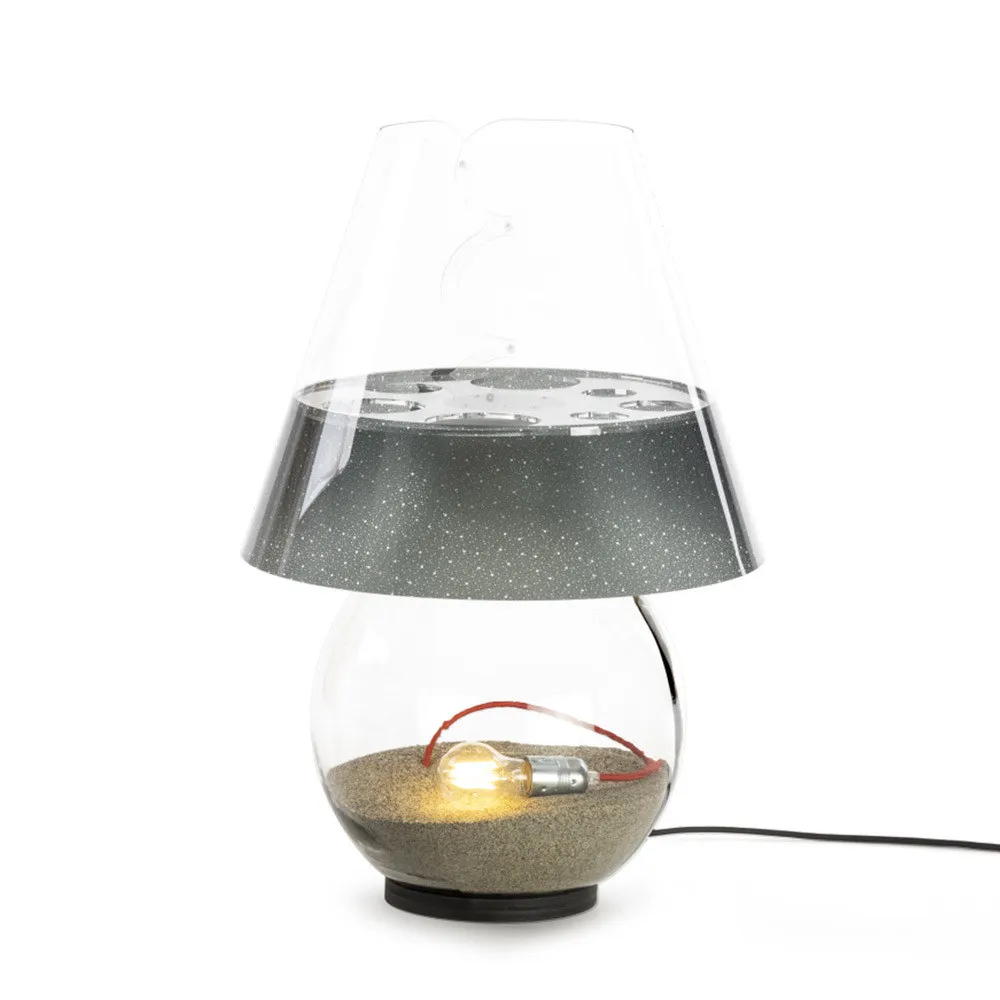 Emporium  Lampada da terra piccola corpo in vetro e diffusore in plexiglass con 1 luce Bonbonne - 70W