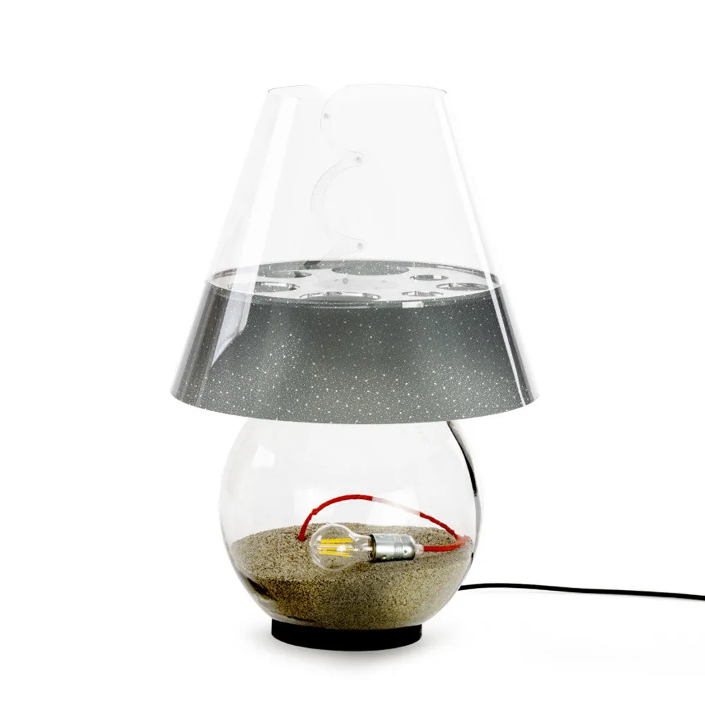 Emporium  Lampada da terra piccola corpo in vetro e diffusore in plexiglass con 1 luce Bonbonne - 70W