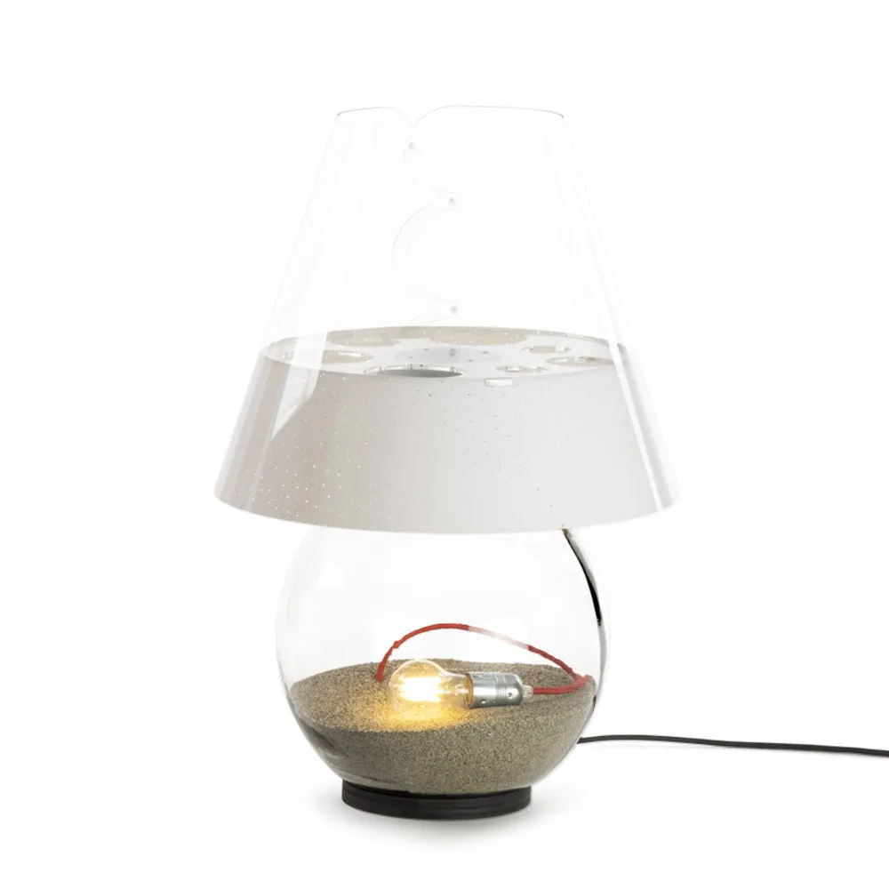 Emporium  Lampada da terra piccola corpo in vetro e diffusore in plexiglass con 1 luce Bonbonne - 70W