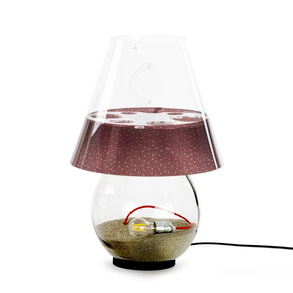 Emporium  Lampada da terra piccola corpo in vetro e diffusore in plexiglass con 1 luce Bonbonne - 70W