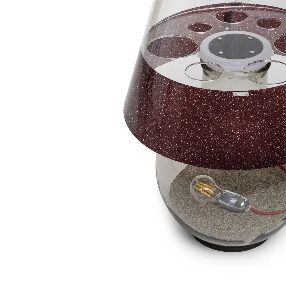Emporium  Lampada da terra piccola corpo in vetro e diffusore in plexiglass con 1 luce Bonbonne - 70W