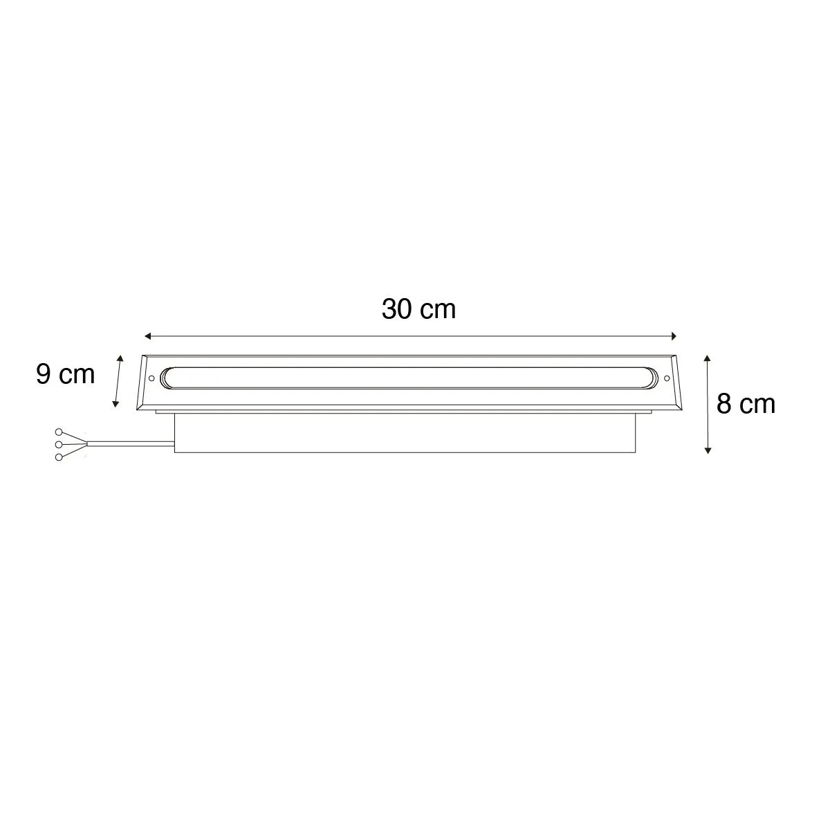 Faretto da terra moderno nero 30 cm con LED IP65 - Eline