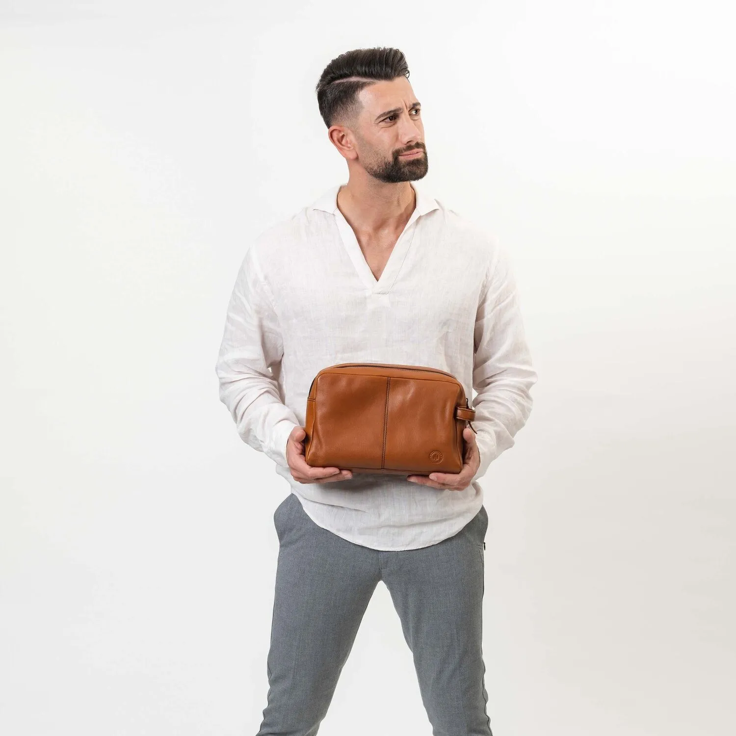 Farmhood Memphis XL Borsa da toilette in pelle 30 cm