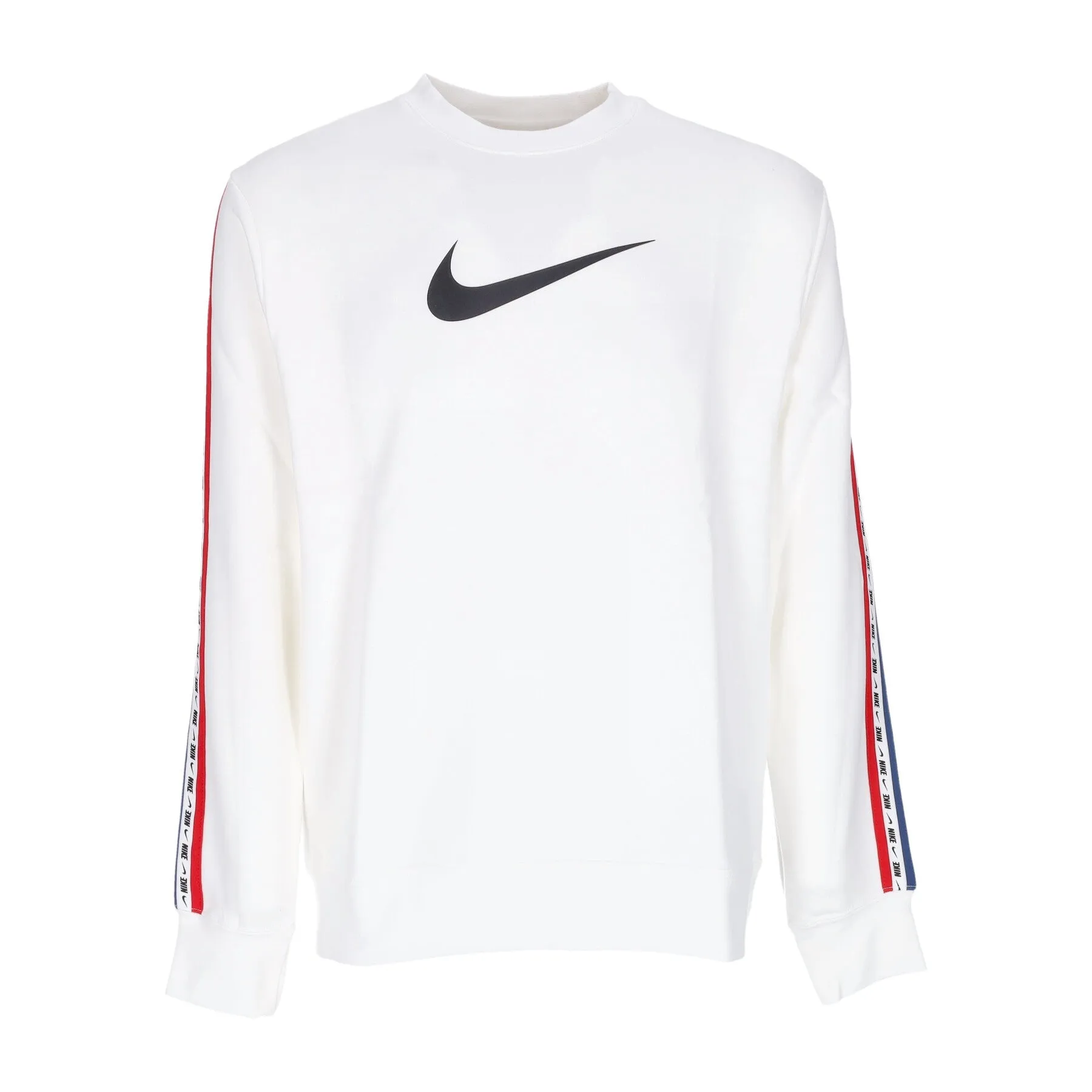 Felpa Girocollo Uomo Sportswear Repeat Fleece Crewneck Bb White/mystic Navy/university Red/black