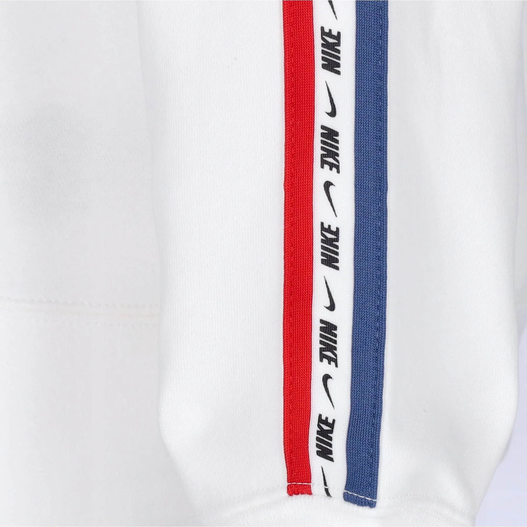 Felpa Girocollo Uomo Sportswear Repeat Fleece Crewneck Bb White/mystic Navy/university Red/black